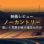 夕暮れのテキサス荒野を貫く一本道と電柱のイラスト。乾いた大地が運命を分ける道行きを暗示するイメージ。