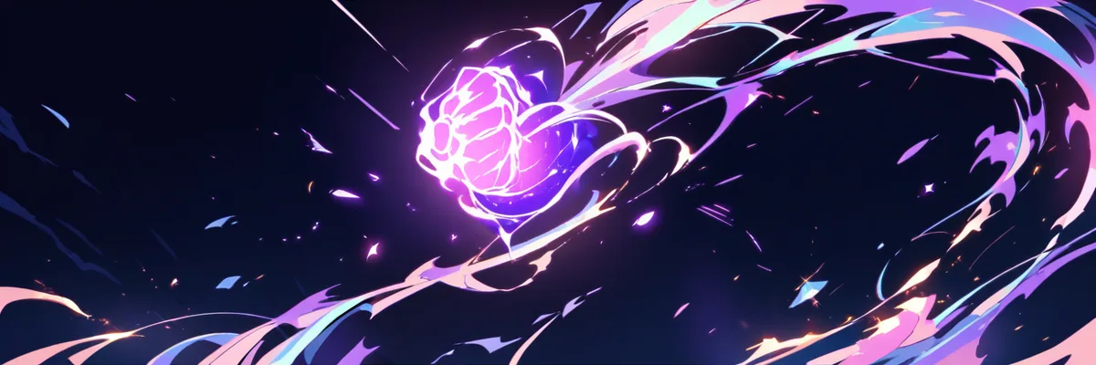 紫色に発光するオーラの塊を描いたイラスト。覇王色の覇気のイメージ。