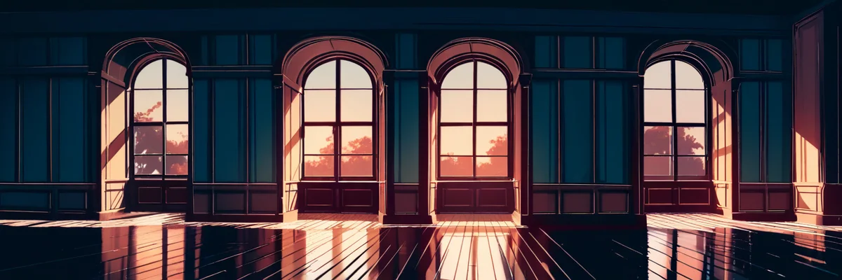 夕日に染まる身長の目盛りが刻まれた壁のイラスト(まとめのイメージ)