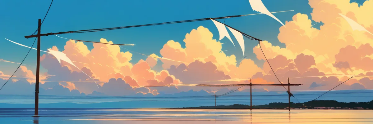 マストにはためく無地の三角旗を描いたイラスト。海賊旗の出発点をイメージした一枚。
