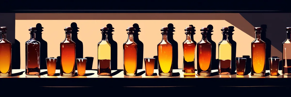 なぜジャックは幻の酒を飲んだのか「魂の契約」と断酒の過去、のイメージ。逆光でシルエットになったウイスキーボトルとグラス