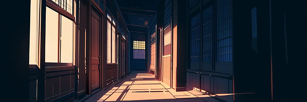 光が漏れる閉じた木の扉のイラスト（ネタバレ注意のイメージ）