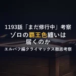 1193話「まだ修行中」考察ゾロの覇王色纏いは届くのかエルバフ編クライマックス徹底考察